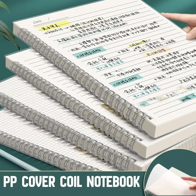 2pcs/4pcs A5/b5 Spiral Bound Notebook, 80 Sheets 160 Pages, Durable Hard Cover, Metal Wire Binding, Lined Inner Pages, Back-To-School Supplies, Planner Notebook, Hardcover Spiral Notebook