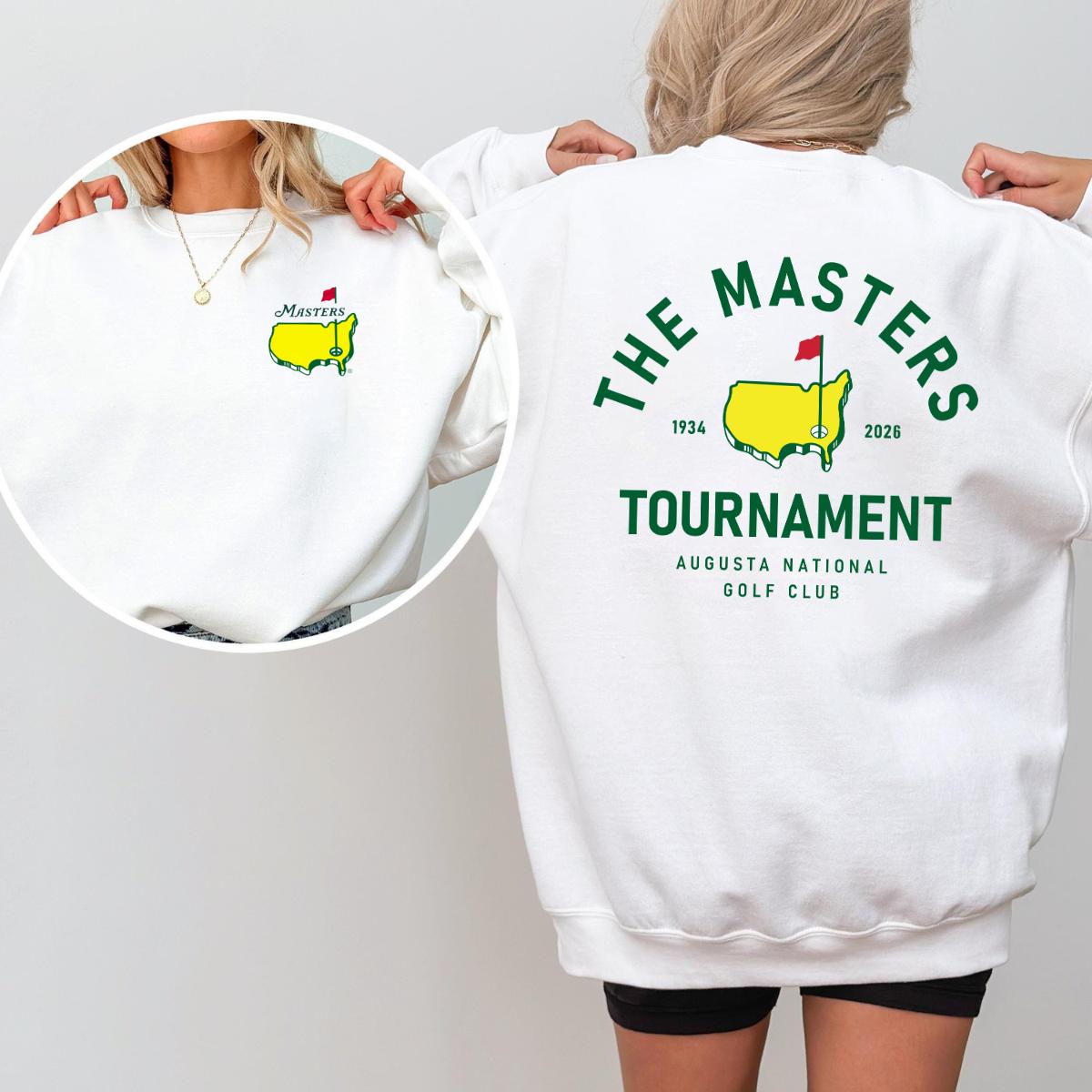 The Masters 2026 Tournament Sweatshirt, Golf Graphic Crewneck Tee, Augusta National Vintage Style, Womenswear Cotton Long Sleeve Streetwear Top|Gifts for Golfer|golf gifts|golfer gifts for men and women