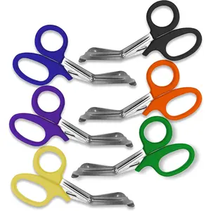 6 Pc EMT Trauma Shears - Multi-Color, Heavy Duty, Non-Stick Stainless Steel Blades, Ideal for EMS, Nurses, and First Aid