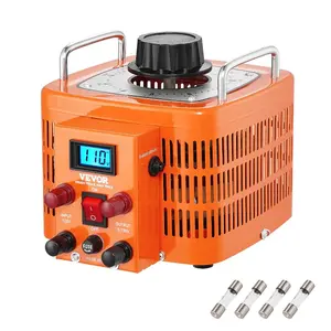 VEVOR 1000VA Auto Variable Voltage Transformer, 7.69 Amp, 110V Input 0-130V Output AC Voltage Regulator Power Supply, with 4 Extra Fuses Thermal Control Switch for Home Industrial OfficeVEVOR Super Brand Day