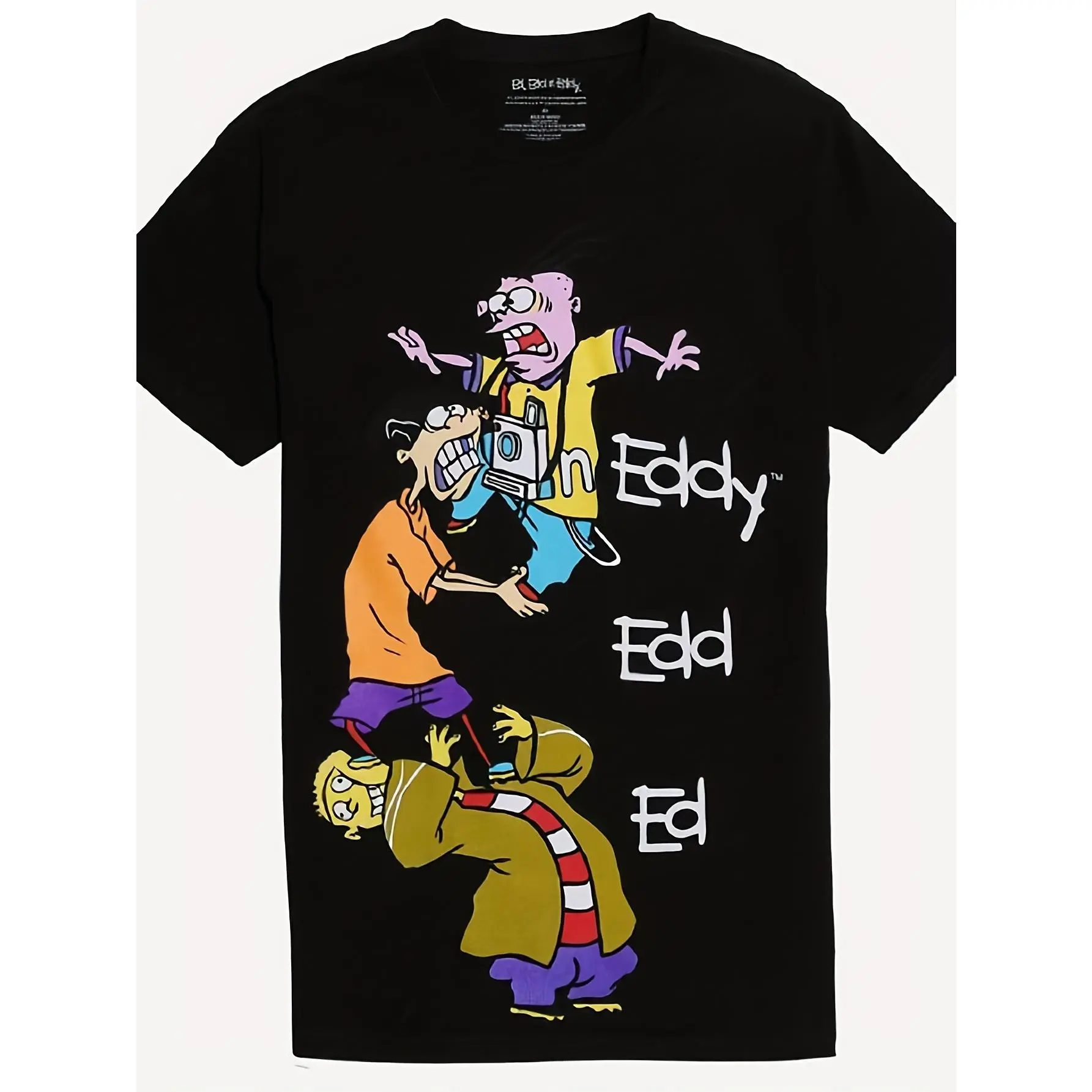 100% Cotton [Comfortable] Men'S "Edd N Eddy Stack" Pattern T-Shirt - Comfortable Cotton, Crew Neck, Short Sleeve, 180G - Vintage Style Cartoon Print Casual Wear, Ivan Cornejo Merch Graphic Tees Shirts Men Men Gifts Fabr Golf Gift T-Shirt For Men And Women