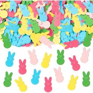 Colorful Bunny Table Confetti - 300 count Colorful Bunny  Table Confetti Decorations Christian Religious Cute  Scatter Paper Decor for Birthday  Shower Candy Bag  Party Supplies