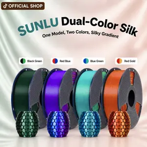 SUNLU Dual-Color SILK 3D Printing Filament, 1KG, Vibrant Colors, Smooth Finish, No Clogging, No Stringing