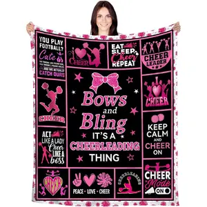 Flannel Cheerleader Gift Blanket, 50"x40" Flannel Cheerleader Gift Blanket, 50"x40"