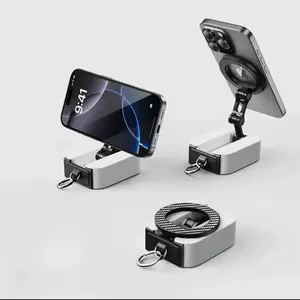 Magnetic Phone Stand Mount Foldable Extendable Portable Travel Holder for Desk Airplane Train Magnet Travel Phone Holder Adjustable Foldable Holder