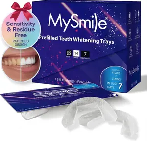 MySmile 7/14 Treatments Prefilled Teeth Whitening Trays Kit with 12% Hydrogen Peroxide Teeth whitening Gel for Sensitive Teeth, Fast-Result Stain Remover TikTokShopdealsforyoudays