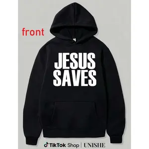 Jesus Saves Christian Hoodie – 100% Unisex Long Sleeve Casual Faith Top