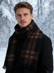 Men's Winter Warm Scarf, Blanket Scarf, Casual Soft Comfy Shawl for Business & Leisure, Warm and Cold Protection Scarf for Outdoor Activities, Daily Wear, Christmas Gifts