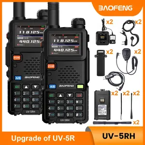 BAOFENG Radio 5RH 10W Max Power Long Range Handheld Ham Radio Walkie Talkies, Long Range Two Way GMRS Radio with Foldable Upgraded Antenna NOAA Weather Alert USB-C Charging Programming Cable, Perfect for Camping, Hunting, Road Trips, Audio