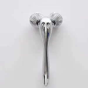 Face Massage Roller with Chrome Finish for Enhanced Skin Care and Relaxation