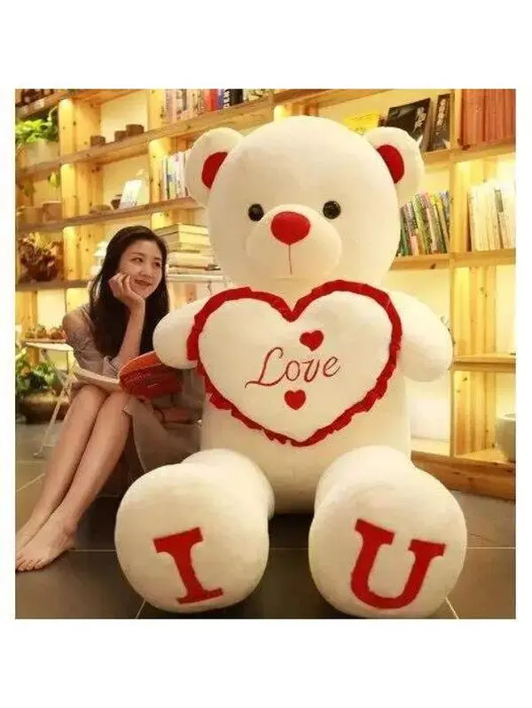80-100cm Ted "I LOVE YOU" Heart Soft Plush Toy, 3+ Years Unisex Cute Look Soft Touch Stuffed Pillow Doll, Friend & Family Gift for Birthday/Valentine's Day (Toys & Hobbies Specialty DIY Supply)