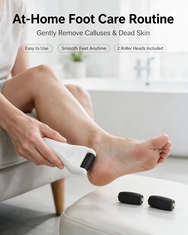Electric Feet Callus Removers Rechargeable,Portable Electronic Foot File Pedicure Tools, Electric Callus Remover Kit,Professional Pedi Feet Care Perfect for Dead,Hard Cracked Dry Skin, Water Proof, Cordless