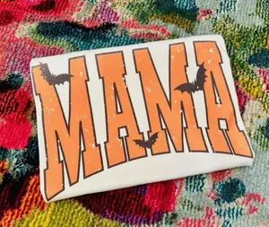 Varsity Mama T-shirt Gift For Mom Halloween Shirt Top Womenswear Check Streetwear Crewneck Round Neck T-Shirt Underwear Cotton Polyester