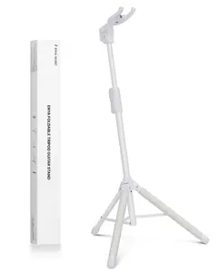 【Enya Guitar Stand】 Adjustable White Guitar Holder with Auto-Open Hook, Rust-Proof Steel & Non-Slip Padding, Foldable Tri-Pod Design for Acoustic & Electric Guitars, 30"-39" Adjustable Height(EGS1)  Christmas Gift, TikTokShopHolidayHaul