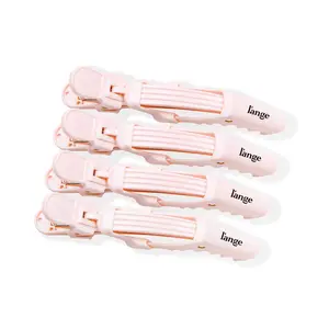 Alligator Hair Clips | Wide Teeth | Double-Hinged Design | For Sectioning & Securing Hair | Professional Styling Results | 4-Pack (Blush)