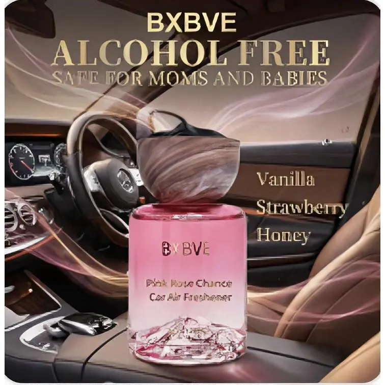 BXBVE Pink Rose Chance Car Air Freshener - Alcohol Free, Safe for Moms and Babies, Vanilla Strawberry Honey Scent