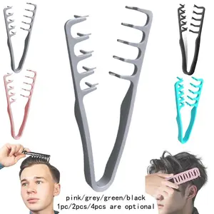 Textured Comb, Volumizing Fluffy Texture Styling  Hair Comb, Wide-Tooth Texturizing Styling Tool for Volume & Fringe Parting, Puffy Wide Tooth Curling Comb, Men's Textured Styling Comb, Unisex, Fluffy Texture Comb for Volume, Fringe Parting & Curly Hair