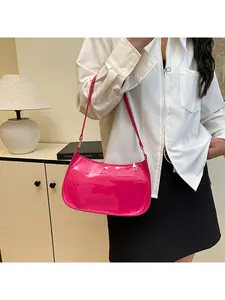 Geometric Shoulder Bag with Embossed Design | Red Faux Leather Satchel with Zipper, Ideal for College Women, Newbies, and White-Collar Professionals for Office and Work