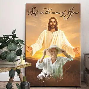 Personalized "Sleep Peacefully in the Embrace of the Lord" Framed Canvas Photo Print, Home Office Wall Decor, Room Accent, Perfect Christmas Gift for All Seasons