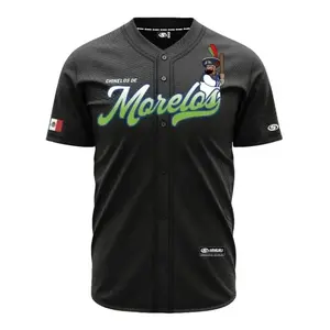 (BLACK) Chinelos De MORELOS Baseball Jersey, Mexico Jersey for Men Women Youth And Kids, Mexico Baseball Shirt, Hiphop Jersey, All-Over Print Baseball Jersey