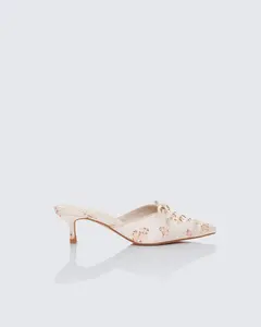 Rhoda Floral Print Kitten Heels