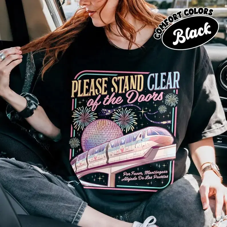 Comfort Colors Please Stand Clear Of The Doors Vintage T-shirt Magic Monorail WDW Family Trip Tshirt Gift Idea