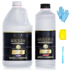 Deep Pour Epoxy  96 oz for River Tables, Crafts & Art Castings - 2:1 Ratio , Self Leveling, Up to 4" Pouring Depth (64 oz  + 32 oz Hardener) (2.84L)