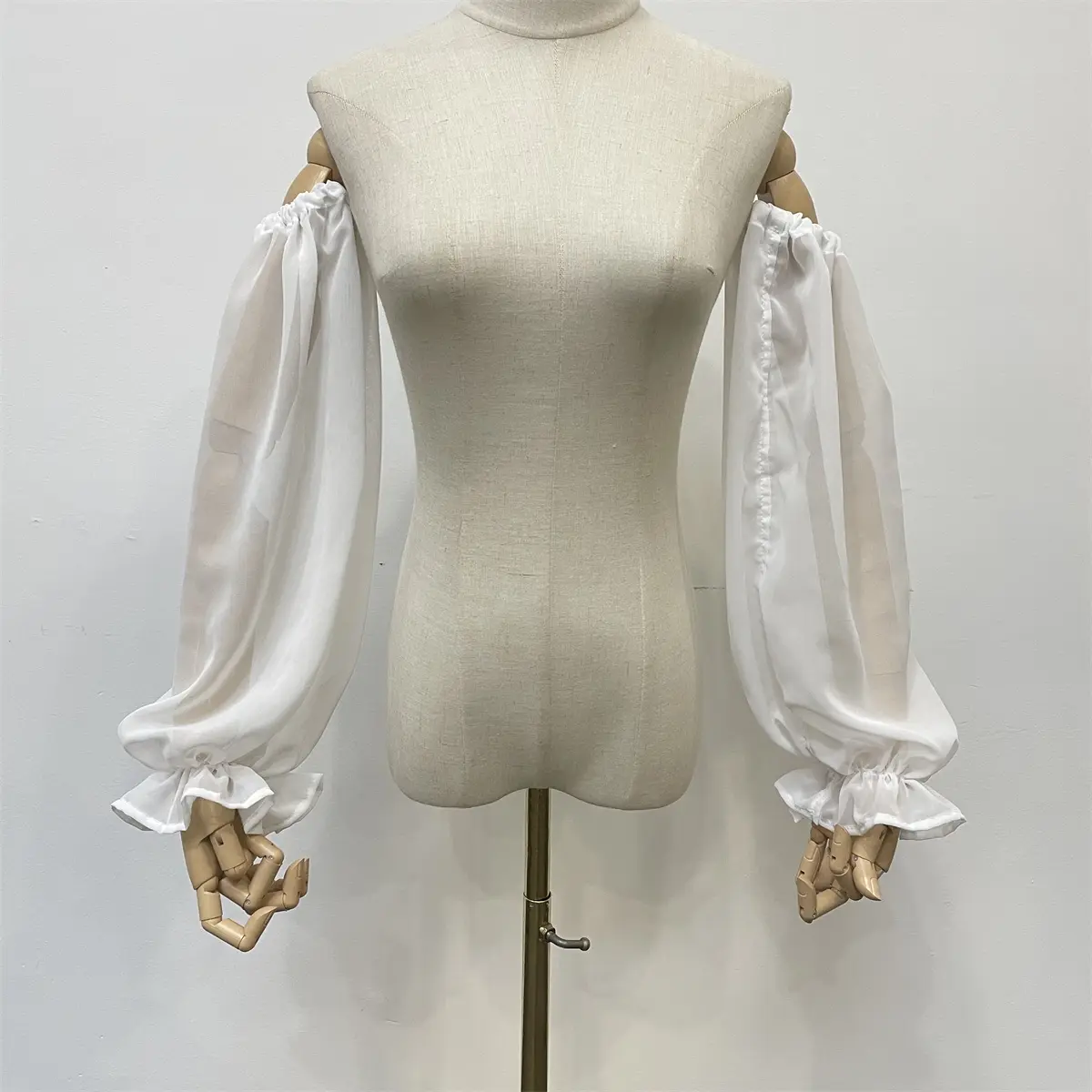 White Detachable Sleeves, Chiffon Sleeves, Off-the-shoulder Puffy Sleeves, Elegant Wedding Dress Accessories, Bridal Separates Comfort Lace