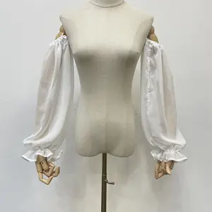 White Detachable Sleeves, Chiffon Sleeves, Off-the-shoulder Puffy Sleeves, Elegant Wedding Dress Accessories, Bridal Separates Comfort Lace