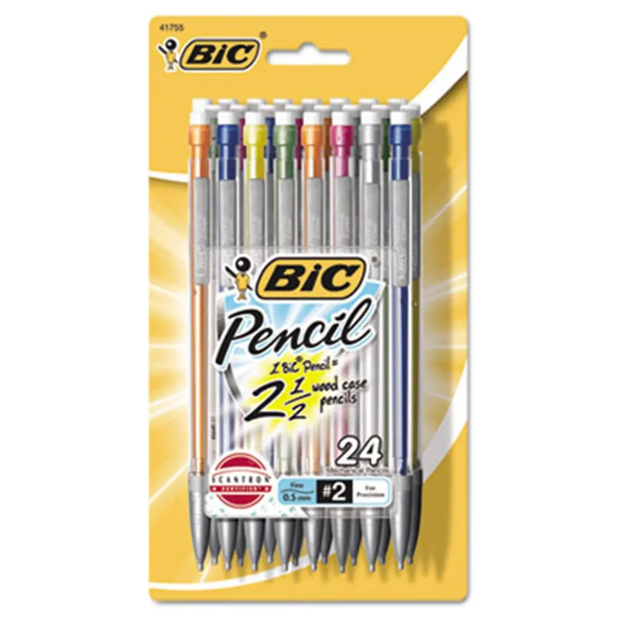 BIC Mechanical Pencils Set - Pre-Filled Set Pencils with 0.5mm Shatterproof Lead, Twist Mechanism, 3 Leads, Scantron-Certified for Office & School Precision Marking Stationery Supplies