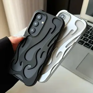 New 3D Flame pattern Case For Samsung Galaxy S25 S24 S23 Ultra Plus A16 A55 A54 A06 Fashion Hollow Slim Shockproof soft Cover