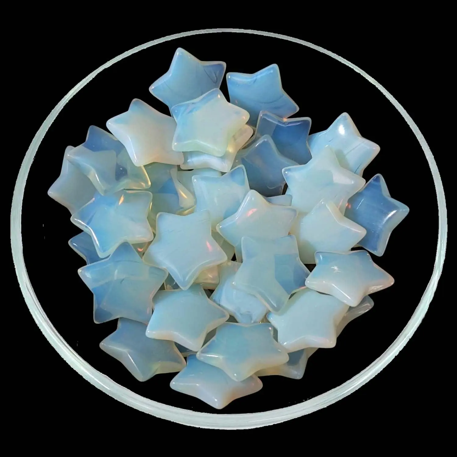 Opalite Star with Opalescent Rainbow Sheen