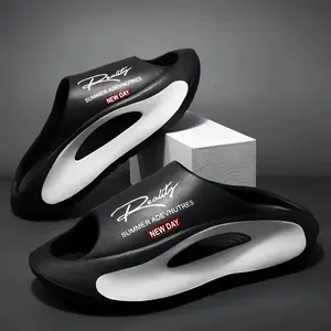 Reality Men's Indoor Cloud Slides - Lightweight EVA Cushion Slippers, Quiet Non-Slip Design, Perfect for Home, Bedroom, and Everyday Relaxation, Black eva upper, Fashionable, Water-Ready, Fast Drying, Toddler-Friendly