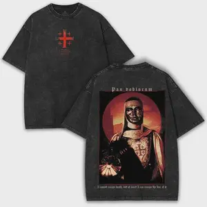 valentine shirts Baldwin IV Pax Vobiscum Vintage Washed T-Shirt | Crusader King of Jerusalem Retro Tee