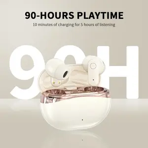 MOKATA with Ultra-low Latency 0.04 Seconds HIFI Stereo Audio Semi-in-ear Design Compatible with Mobile Phones for Calls and Entertainment Smart Touch Control Wireless Earbuds immersive bass audifonos earphones earpieces daily commute play time bluetooth