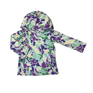 Mardi Gras Vibes Long Sleeve Camo Kids Hoodies Boys Tops