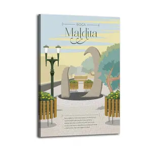 Architecture Poster Maldita Illustration Poster Decorative Painting Canvas Wall Art Picture Print Modern Family Bedroom Decor