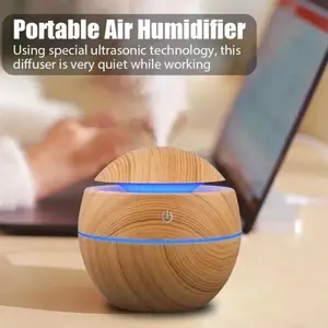 Household Wood Grain Air Humidifier Purifier Aromatherapy Machine Usb