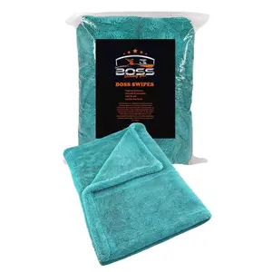 Boss Neatly Twisted-Loop Car Drying Towel Upgrade 1300GSM Premium Microfiber for Fast Streak-Free Drying Teal 20x32"