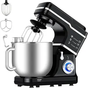 7.5 Qt Stand Mixer, 10-Speed Tilt-Head Electric Food Mixer with Stainless Steel Bowl, Includes Dough Hook, Whisk & Flat Beater for Baking Bread, Cakes & Cookies, Black
