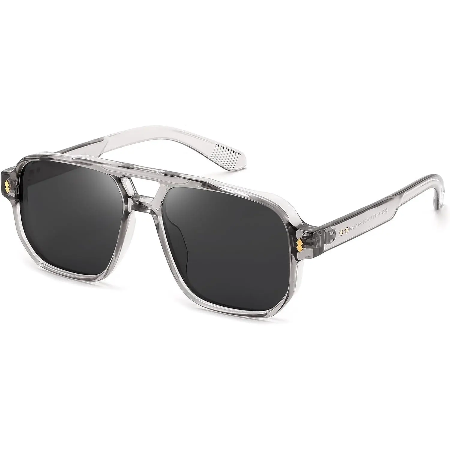 FEISEDY Retro Aviator Square Polarized Sunglasses Women Men Trendy B0444 | 100% UV400 protection, Medium-to-Large face, Hydrophobic coating, All-day wearability, 50% recycled materials