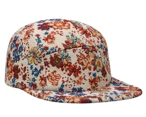 Hatphile Jacquard Floral 5 Panel Hat Camp Cap 7 1/4 58 cm Large