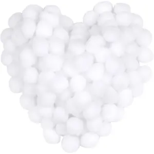 150 Pieces 1 Inch White Small Fuzzy Craft Pom Pom Puff Balls for DIY Arts Crafts Projects Home Decorations