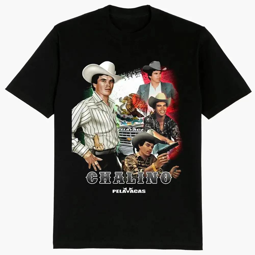 Unisex Chalino Sanchez Crew Neck Cotton T-Shirt - Casual Short-Sleeve Pullover, Chicano Lowrider Graphic, All Seasons, Normal Type, Machine Washable Sports Top