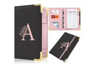 Leather Server Book Waitress with Zipper Pocket Manual Checkbook Fits Server Apron For Restaurant and Shop
