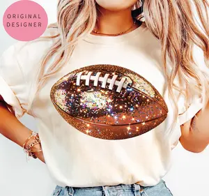 Football Shirt, Glitter football Shirt, Disco football Shirt, Game day Football mama Sports Shirt