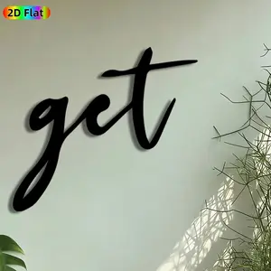 1pc Calligraphic "yet" Metal Wall Art, Typography Statue Mural, Artistic Metalwork, Intricate Craftsmanship, Perfect for Housewarming, Anniversary Decor, Perfect for Living Room Office Studio Decor, Ideal Gift for Typography Enthusiasts.