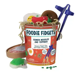 MindWare Foodie Fidgets Ramen Noodles and Toppings Set of Squishy Toys for Kids and Adults - Ages 5 and Up