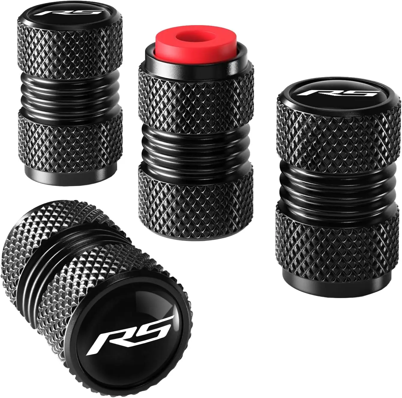 4PCS Tire Valve Stem Caps Compatible with Chevy Camaro RS Auto Accessories, Aluminum Tire Valve Cap Set, Corrosion Resistant, Universal Stem Covers for Cars Trucks Motorcycles SUVs Bikes