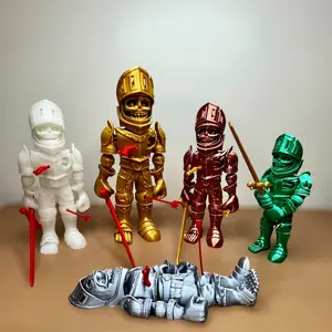 3D Printed Flexi Skeleton Knight with face shield, Articulated Skeleton Knight, Rainbow colors available